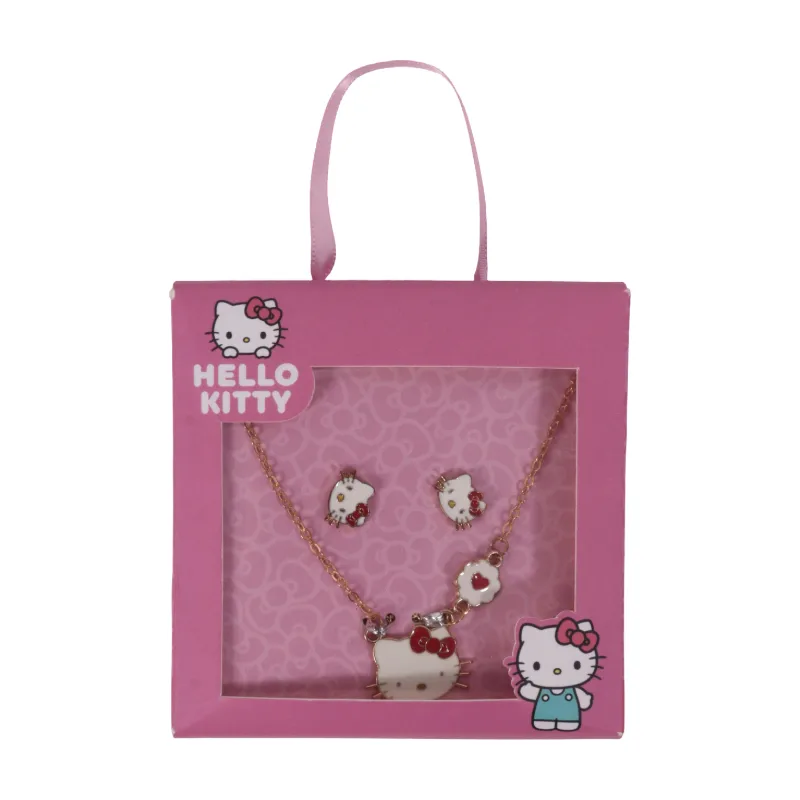 Hello Kitty Necklace & Stud Earrings Gift Box